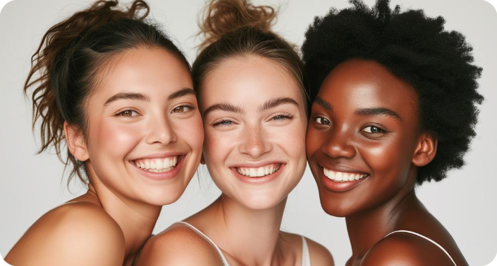 Three girls smiling