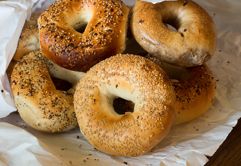 Fresh seeded bagels