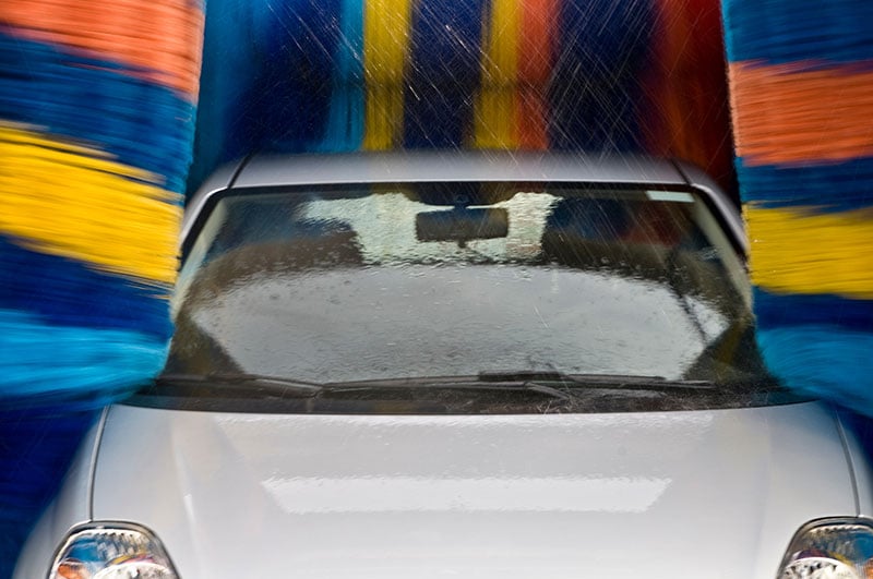 Soap suds on a car