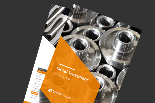 A composition of the front cover of the UK&I Metal Treatment Product Brochure
