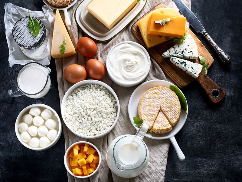 A selection of dairy products