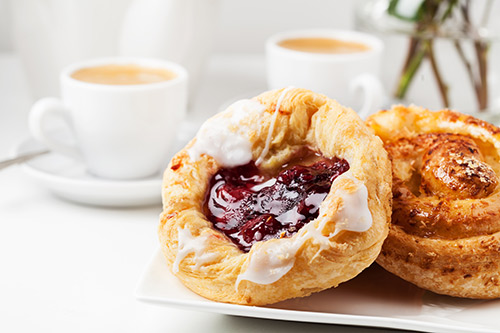 A fresh breakfast Danish pastry