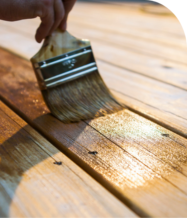 Varnish being applied to wood